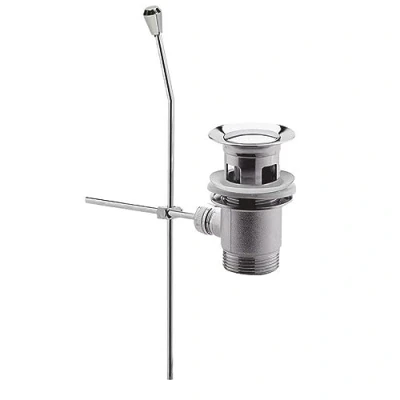 Image of Basin Sink Pop Up Waste Plug Push Pull Rod Lever Kit Bathroom Chrome Finish