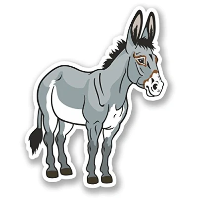 Image of 2 x 10cm/100mm Donkey Vinyl Sticker Decal Laptop Travel Luggage Car Bike Sign Fun #4566