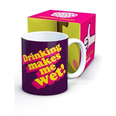 Image of Brainbox Candy Rude Mug for Her Gift Boxed Novelty Secret Santa Christmas Or Birthday Women Who Have Everything Drinking Makes Me Wet Design Quality 10oz Stoneware