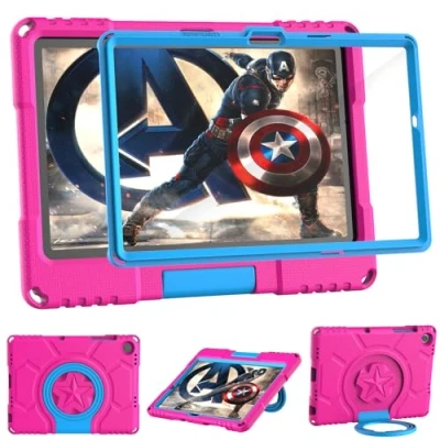 Image of Kids Case for Samsung Galaxy Tab A9 Plus 11 inch 2023 with Screen Protector, Mansiruyi Shockproof A9+ Tablet Handle Stand (SM X210/X216/X218) Pink