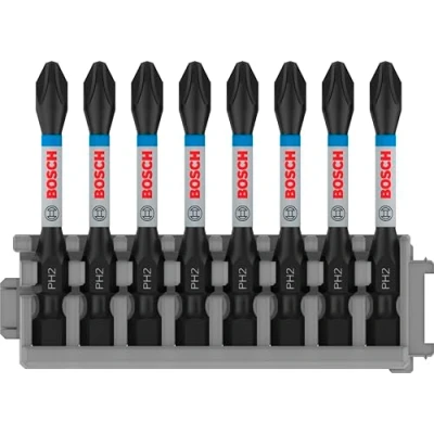 Image of Bosch Professional 8pcs. Screwdriver Bit Set Phillips (Impact Control, PH2 Bits, Length 50 mm, Pick and Click, Accessory Impact Drill)