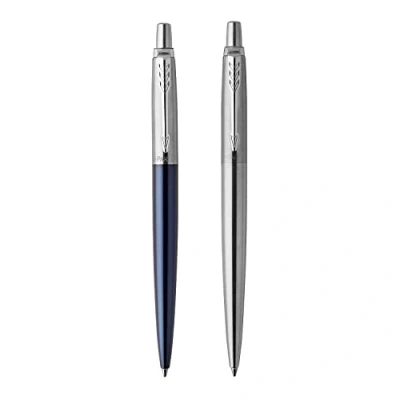 Image of Parker Jotter London Duo Discovery Pack with Ballpoint Pen (Royal Blue) &amp; Gel (Stainless Steel)