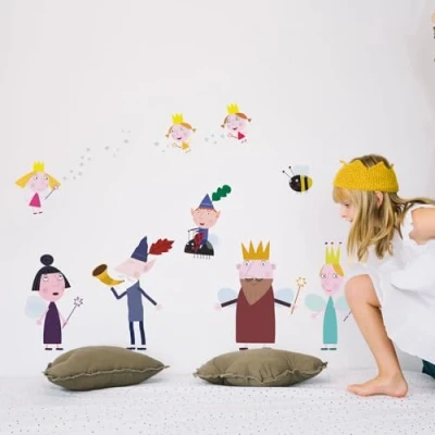 Image of Stickerscape Ben and Holly Wall Stickers (Ben &amp; Holly) Official Holly, Nursery Stickers, Themed Bedroom, Decor Easy to Apply, Cleanly Removable