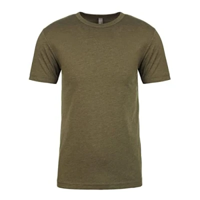 Image of Next Level Mens Tri Blend Crew Neck T Shirt (L) (Military Green)