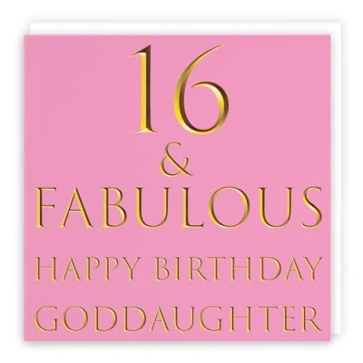 Image of Hunts England Large Goddaughter 16th Birthday Card 16 &amp; Fabulous Happy Still Totally Collection 210 x mm Age