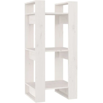 Image of vidaXL Book Cabinet/Room Divider White 41x35x91 cm Solid Wood Pine