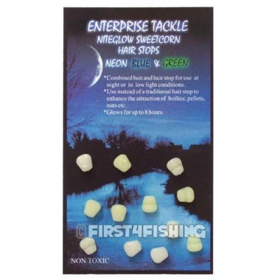 Image of First4Fishing Enterprise Tackle Night Glow Sweetcorn Hair Stops