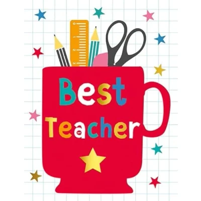 Image of Piccadilly Greetings Best Teacher Thank You Card 8 x 6 inches