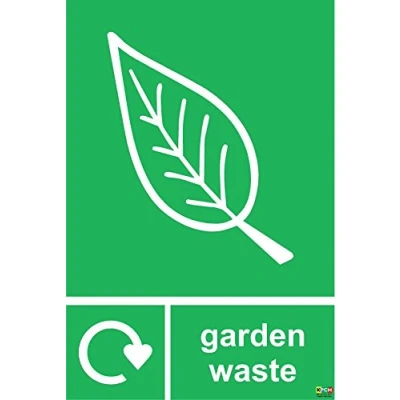 Image of GARDEN WASTE RECYCLING SIGN Self adhesive vinyl 150mm x 100mm