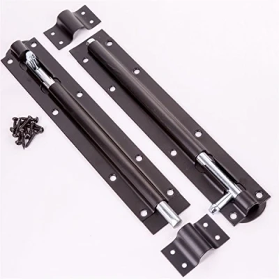 Image of 2X Large 10&quot; Black Steel Tower Slide Bolts for Sheds Doors and Fence Gates