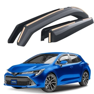 Image of Goodyear wind deflector for/compatible with Toyota Corolla Hatchback 2020 2024, door rain deflectors,car accessories, car deflectors, in channel 4 pieces