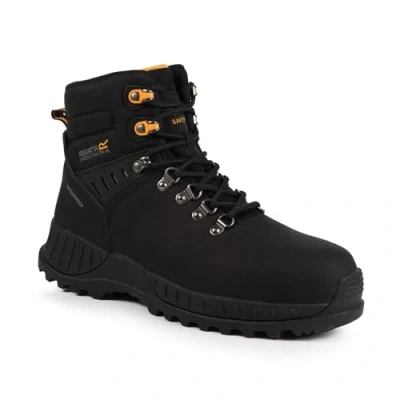 Image of Regatta Professional Men&#039;s Grindstone Waterproof Safety Boots, Black, 11 UK