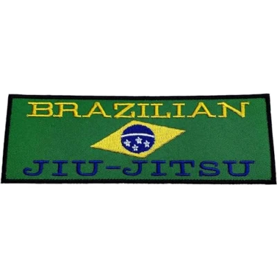 Image of Brazilian Jiu Jitsu Patch (6 Inch) Green Embroidered Iron on or Sew Badge BJJ Gi Grappling Kimono DIY Gift Patches