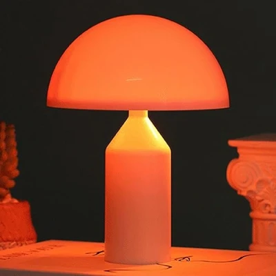 Image of Fiorky Mushroom Lamp, Night Light Brightness Adjustable Nightstand Lighting Lamp Color Changing Battery Operated Touch Pat for Bedroom Bedside Decor