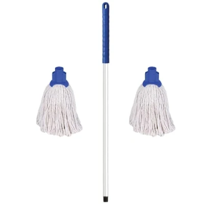 Image of Professional Colour Coded Mop Handle and 2 Heads (Blue)
