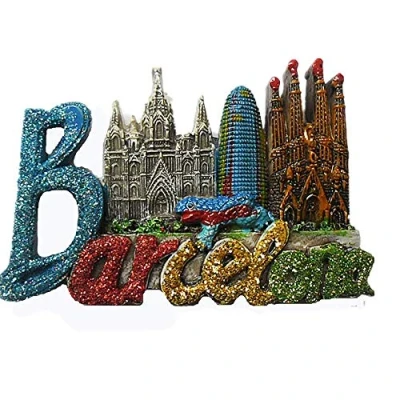 Image of Barcelona Spain Letters Style 3D Fridge Magnet Travel Souvenir Gift Home &amp; Kitchen Decoration Magnetic Sticker,Barcelona Refrigerator Collection
