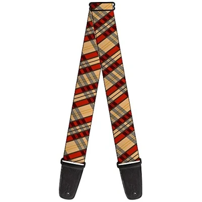 Image of Buckle Down Guitar Strap Americana Plaid X 2 Inches Wide