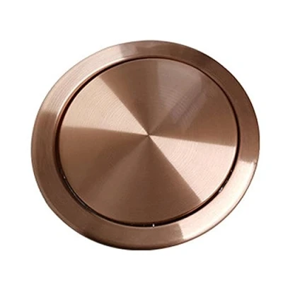 Image of LYXXW Trash Can Toilet Built In Cover Flush Balance Swing Flaps Garbage Lid Orbicular Desktop for Versatile Use With Made Of Stainless Steel, Stylish Waste Bin,Brass