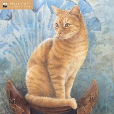 Image of Ivory Cats by Lesley Anne Wall Calendar 2025 (Art Calendar)