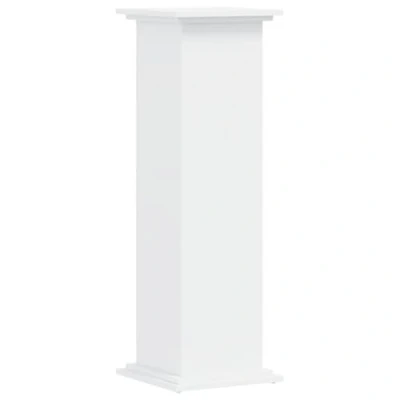 Image of vidaXL Plant Stand White Engineered Wood Patio Pot Holder, Flower for Indoor/Outdoor Dimensions: 33x33x100 cm, Max Load 60 kg