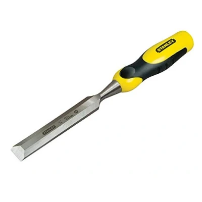Image of Stanley 016878 20mm Dynagrip Chisel with Strike Cap, Yellow/Black
