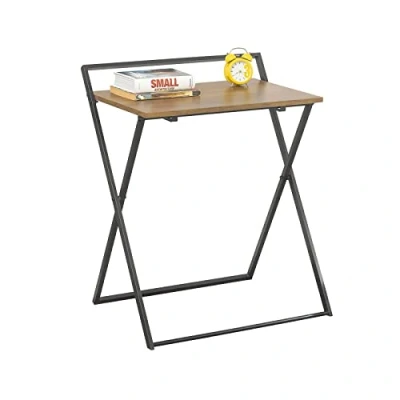 Image of SoBuy FWT88 WN, Foldable Desk Computer Workstation Writing Children Teenagers Desk, Folding Table Side Sofa