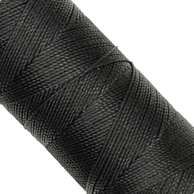 Image of Linhasita Waxed Thread 100 g / 170 m Polyester 1 mm Thick Macrame, 30 Colours Black