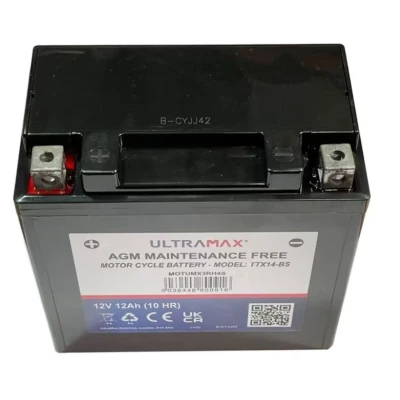 Image of ULTRAMAX TTX14 BS (REPLACES YUASA YTX14 BS) Motorcycle Gel battery