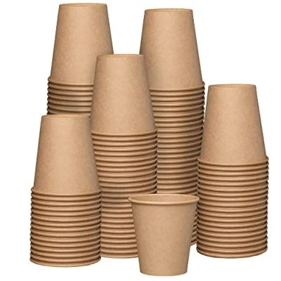 Image of Comfy Package [100 Pack] 10 oz. 300 ml Kraft Paper Hot Coffee Cups Unbleached