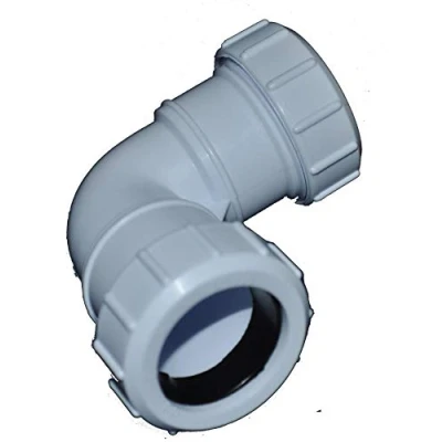 Image of Compression 32mm Waste Pipe 90 Degree Bend Pack of 2