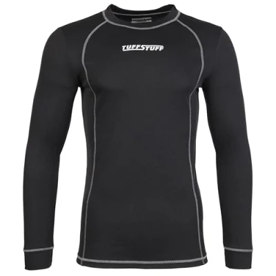 Image of TuffStuff Basewear Top Black XL Thermal Breathable Abrasion Resistant Mens Thermals Base Layer for Men
