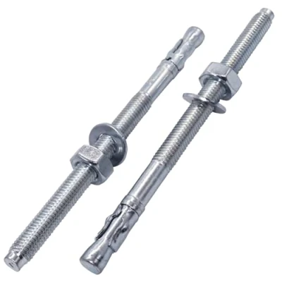 Image of SKIR&#039;CO (2 pcs) Zinc Plated Wedge Anchors M10 x 160 mm, Metal Dowels, Anchor Bolt, Masonry Anchors, Concrete