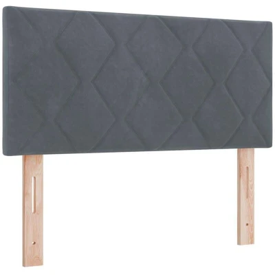 Image of vidaXL Diamond Block Design Headboard in Dark Grey, 100cm, Velvet