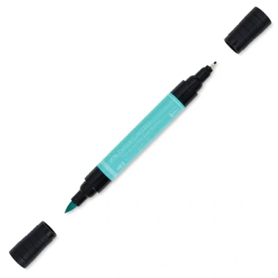Image of Faber Castell Art &amp; Graphic Pitt Artist Pen Dual Marker India Ink, Phthalo Green, Single Pen, For Art, Craft, Drawing, Sketching, Home, School, University, Colouring