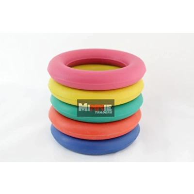 Image of Sponge Rubber Quoits Hoop Colored Rings set of 5 Traditional Fun Play Throw Game