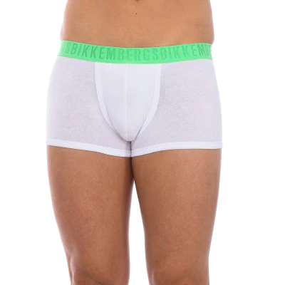 Image of Bikkembergs Pack 2 Mens Anatomical Front Fashion Tape Boxers BKK1UTR04BI White Cotton Size X Large
