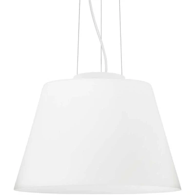 Image of Cylinder 1 Light Large Dome Ceiling Pendant White, E27