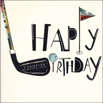 Image of Mambo Male Birthday Card (WDM 464140) Golf Champion by Amy Eastland Illustrated for Him from Woodmansterne