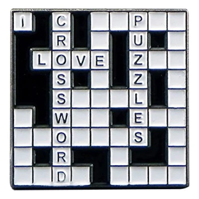 Image of I Love Crosswords Design Metal Enamelled Pin Badge Lapel XJKB11 51