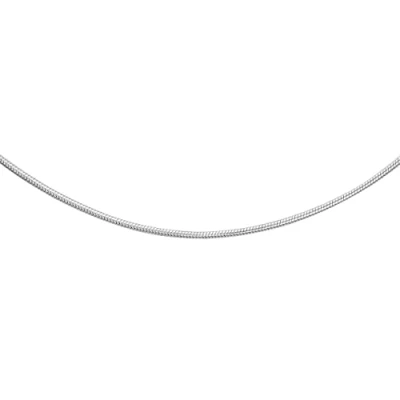 Image of Carissima Gold Women&#039;s 9 ct White 0.7 mm Round Snake Chain Necklace of Length 46 cm/18 Inch