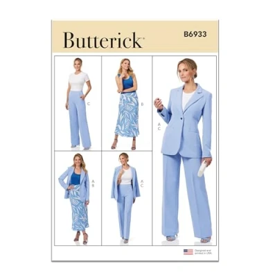 Image of Butterick B6933B5 Misses&#039; Jacket, Skirt and Pants B5(8 10 12 14 16)