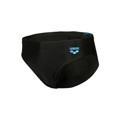 Image of Arena Feel Boys&#039; Graphic Swim Briefs Black Turquoise