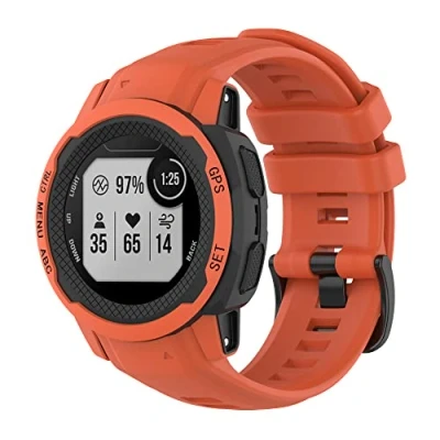 Image of Watch Strap for Garmin Instinct 2s,Silicone Sport Replacement Smart Band,Wristband Accessories (orange)