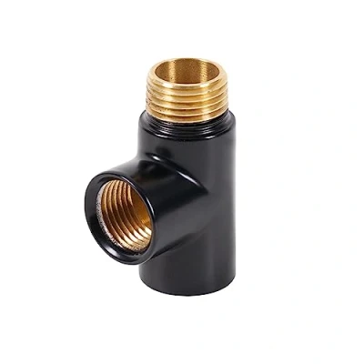 Image of T Piece for Towel Rails Heating Element Connector Dual Fuel Radiators (Black)