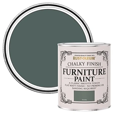 Image of Rust Oleum Green Upcycled Furniture Paint in Chalky Finish Serenity 750ml