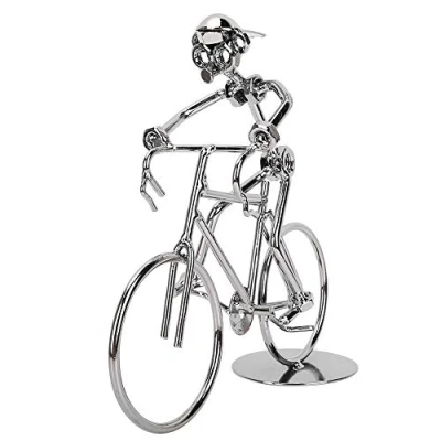 Image of Miniature Bicycle Model of Vintage Iron Bike Rider, Birthday Gift, Home Office Decoration