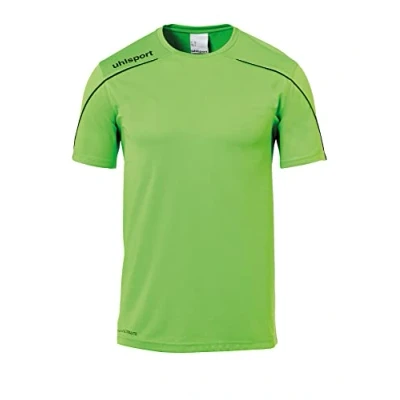 Image of Uhlsport Stream 22 Short Sleeve Jersey Men, Purple/White, Moisture Wicking Crew Neck Dry Tech, Size M