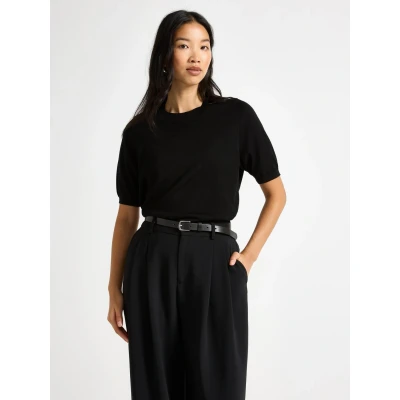 Image of Lindex Polly Basic Tshirt, Women&#039;s, Size: 26/28, Black