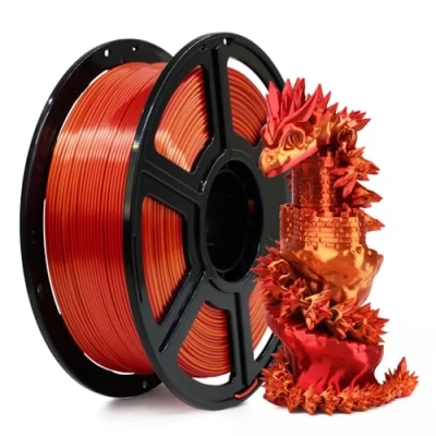 Image of FLASHFORGE Silk PLA Gradient Gold to Red Filament, Multicolored Color Change 3D Printing Shiny Fast Changing Each 8M Gradually, Silky Texture &amp; Ultra High Glossiness
