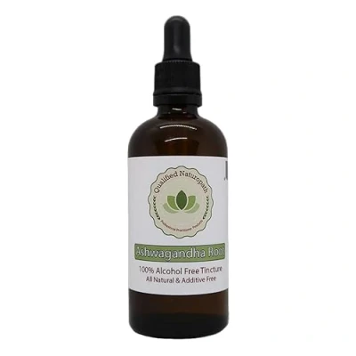 Image of Ashwagandha Root Herbal Tincture (Alcohol &amp; Glycerin Free) 110ml x1 in Glass Bottle with Rubber Pipette (Ashwagandha Root)